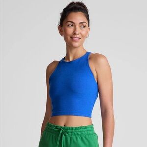 Beyond Yoga Spacedye refocus cropped tank in court blue heather